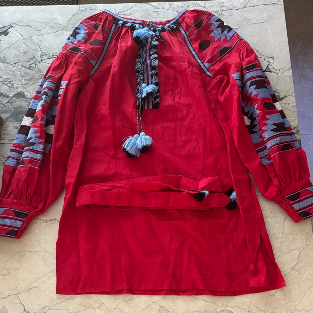 Red Embroidered caftan